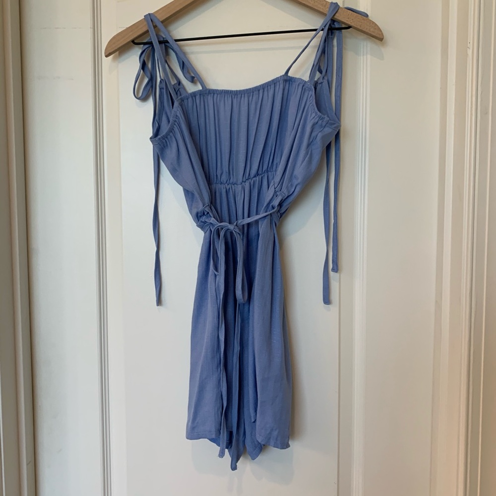 Blue wrap top shorts romper NWOT Size X-Small